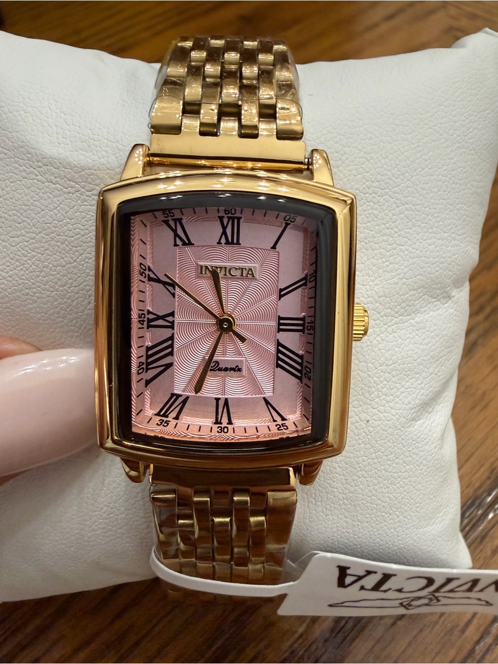 Invicta Celestial Ziya Gold Tone Bracelet Watch with Pink Dial Accent